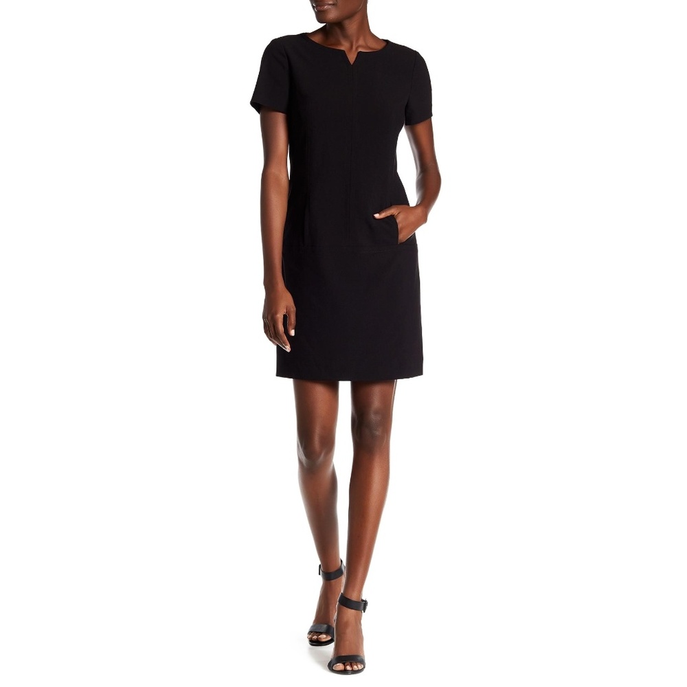 New TAHARI ASL Black Bi Stretch Shift Dress Size 4